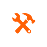 Picto outils, clé, marteau