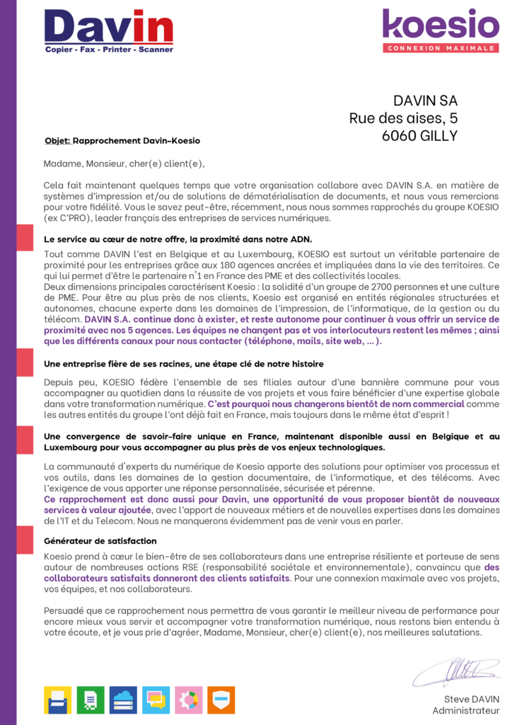 comm clients koesio belgique